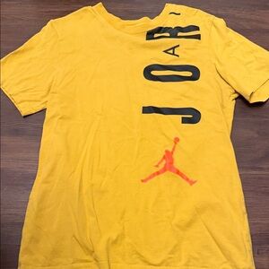 Jordan Yellow Tee with Black and Red Accents